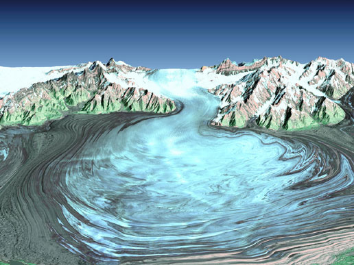 SRTM image of Alaska glacier