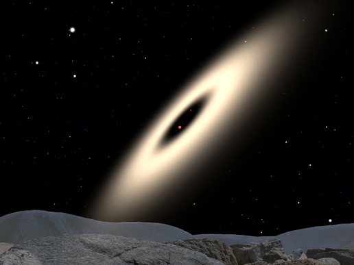 Protoplanetary disk around a pair of red dwarf stars