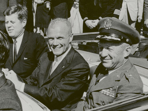 President John F. Kennedy, John Glenn and General Leighton I. Davis