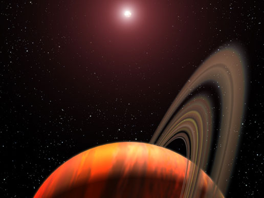 A gas giant planet orbiting a red dwarf K star