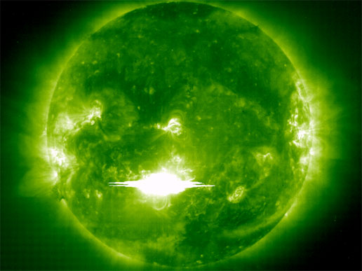 SOHO image of massive solar flare