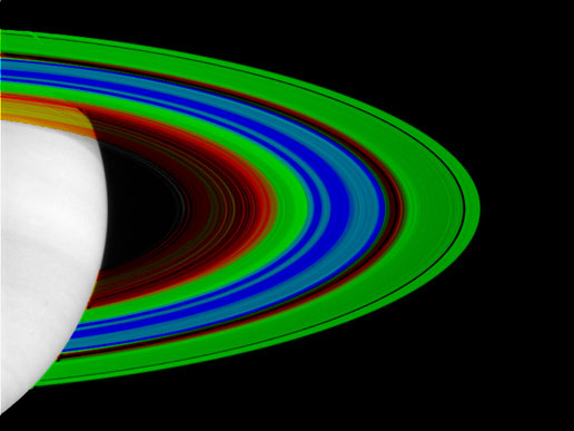 Cassini temperature image of Saturn's rings